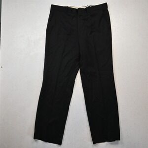Vtg David Rose 34x30 Black Wool Flannel Flat Front Classic Dress Mens Pants